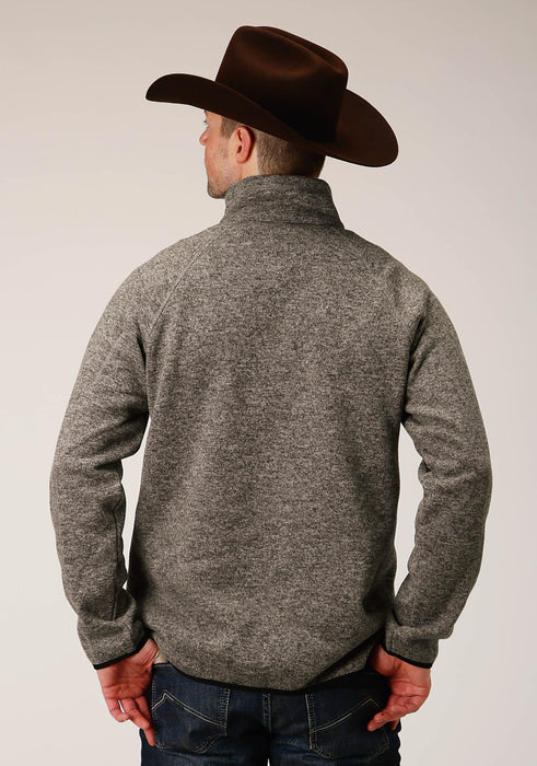 Men's Stetson Tan Bonded Quarter Zip Sweater