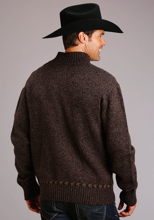 Men's Stetson Brown Vertical Aztec Wool Blend Sweater