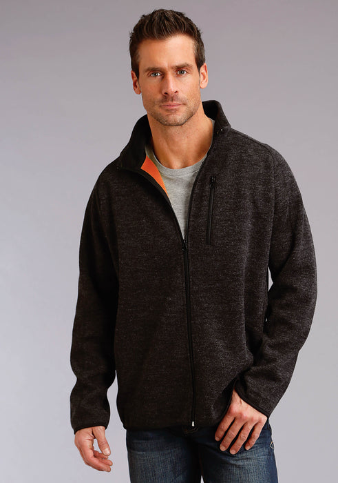 Men's Stetson Grey Fuzzy Bonded Sweater
