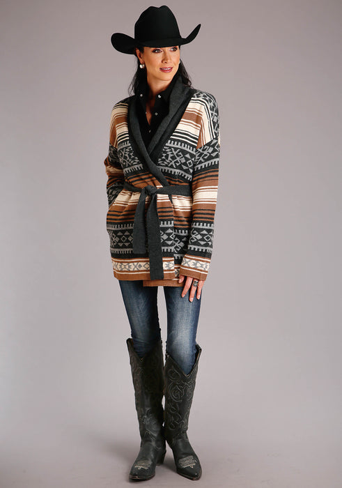 Stetson Brown Serape Cardigan Sweater