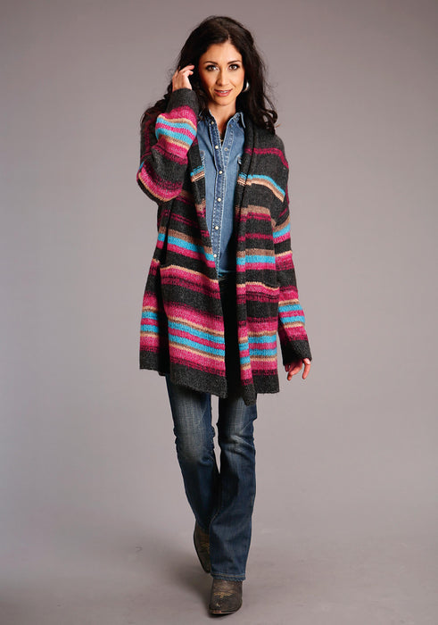 Women's Stetson Cozy Stripe Oversized Cardigan Western Sweater