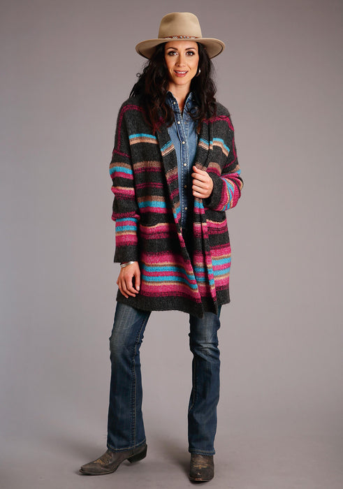 Women's Stetson Cozy Stripe Oversized Cardigan Western Sweater