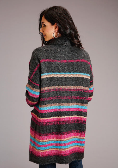 Women's Stetson Cozy Stripe Oversized Cardigan Western Sweater