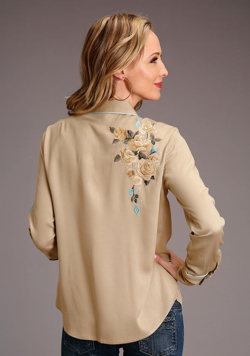 Women's Stetson Taupe Western Long Sleeve Blouse