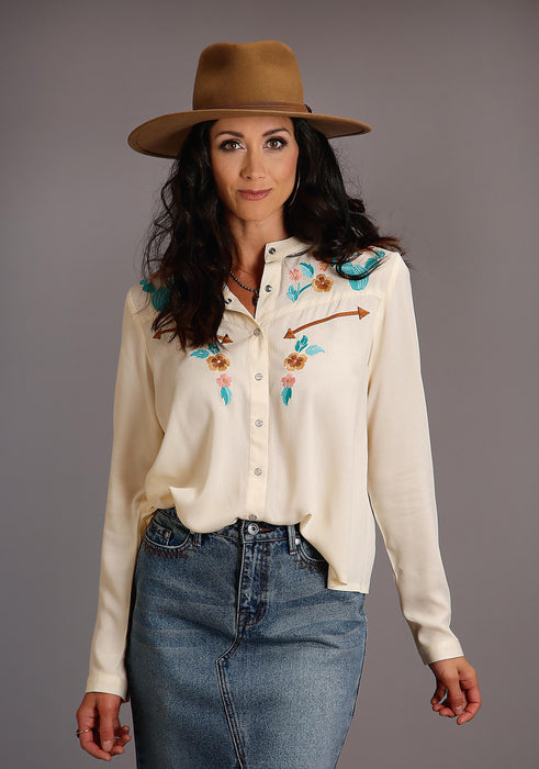 Women's Stetson Cream Rayon Crepe Blouse