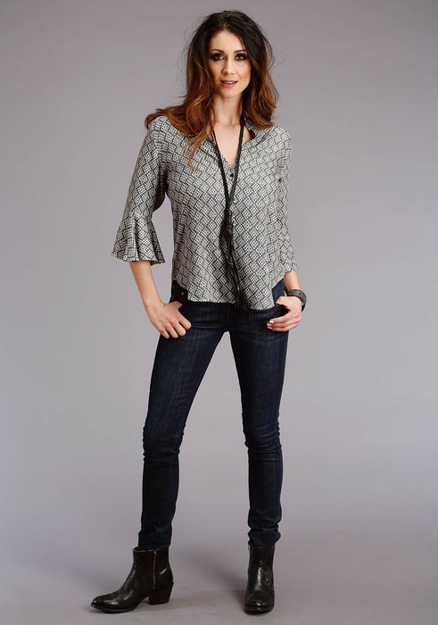 Women's Stetson Aztec Geo Collared Blouse