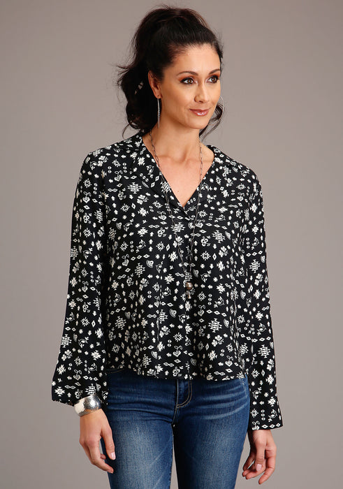 Stetson Southwestern Rayon Twill Long Sleeve Blouse