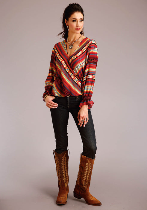 Women's Stetson Serape Stripe Western Long Sleeve Blouse