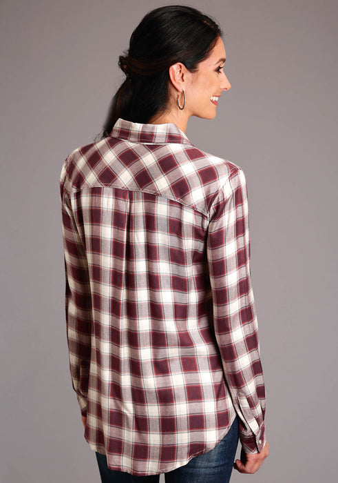 Stetson Gaucho Plaid Long Sleeve Blouse