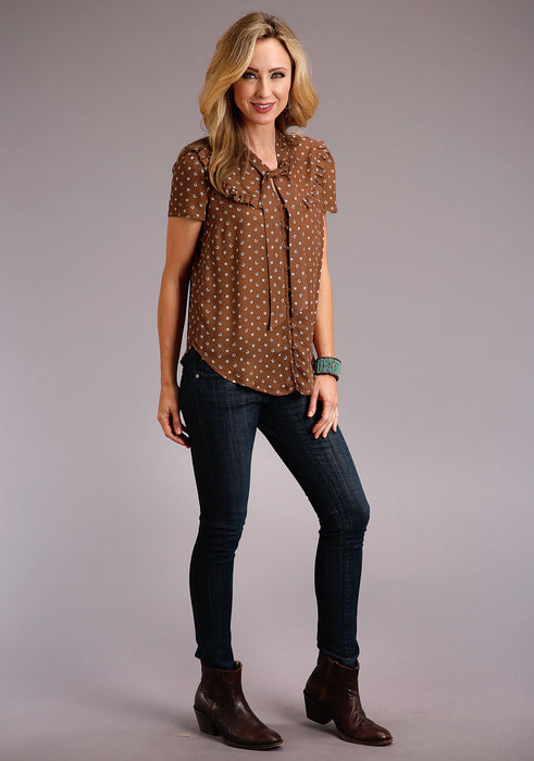 Stetson "Lucky Star" Short Sleeve Button Up Blouse