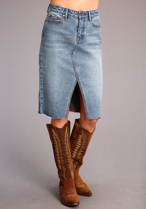 Women's Stetson Mid Length Denim Skirt