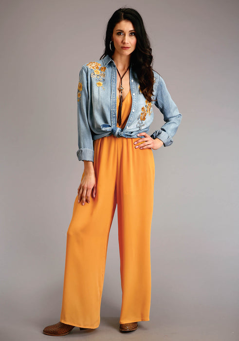 Women's Stetson Gold Crepe Jumpsuit