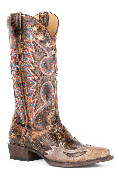 Women's Stetson Cognac Fashion Western Snip Toe Boot