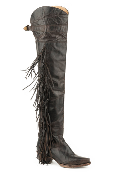 Women's Stetson Brown Fringe Over-The-Knee Leather Boot