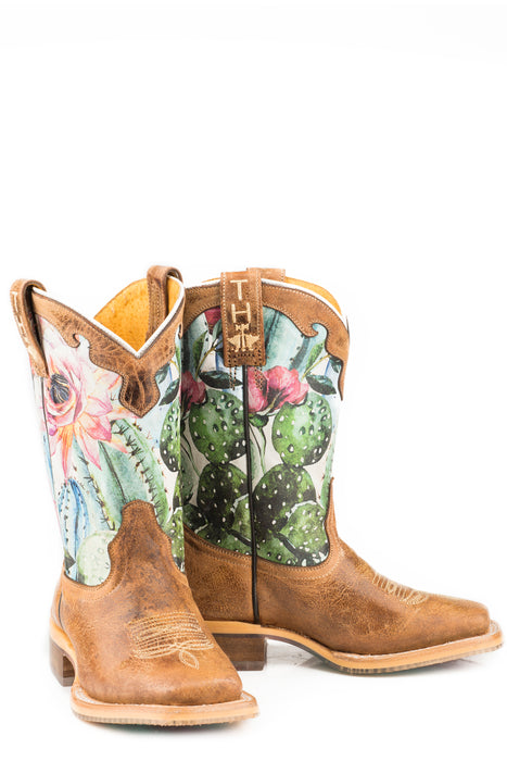 Girls Tin Haul "Cactilicious" Western Square Toe Boot