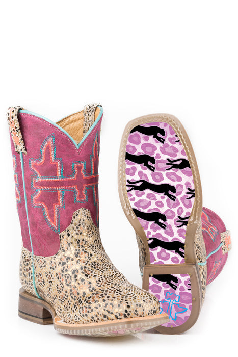 Girls Tin Haul "Shiny Cat" Western Square Toe Boot