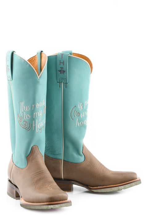 Women's Tin Haul "Cowgirls Motto" Western Square Toe Boot w/ Lug Sole