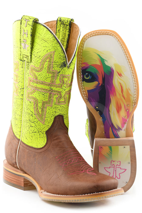 Women's Tin Haul "Neon Glow" Western Square Toe Boot