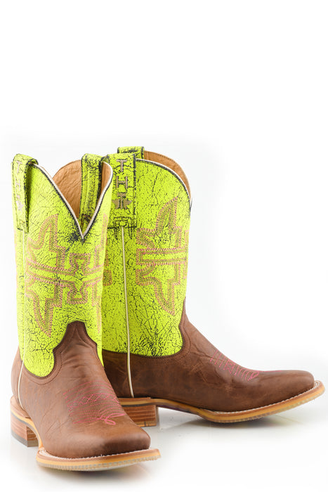 Women's Tin Haul "Neon Glow" Western Square Toe Boot